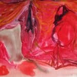 A red painting by Tracey Emin